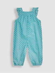 JoJo Maman Bébé Duck Egg Blue Duck Appliqué Cord Dungarees & Top Set - Image 3 of 6
