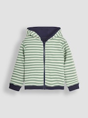 JoJo Maman Bébé Navy T-Rex Appliqué Zip Up Hoodie - Image 4 of 7