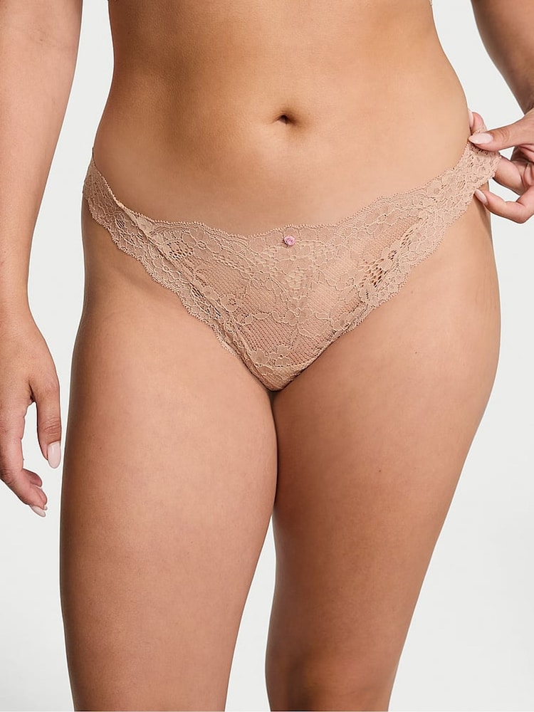 Praline nude - Victoria's Secret string met kant - Image 1 of 4