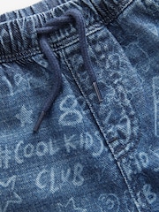 Mid Blue Graffiti 100% Cotton Laser Print Jeans (3mths-7yrs) - Image 6 of 7