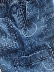 Mid Blue Graffiti 100% Cotton Laser Print Jeans (3mths-7yrs) - Image 7 of 7