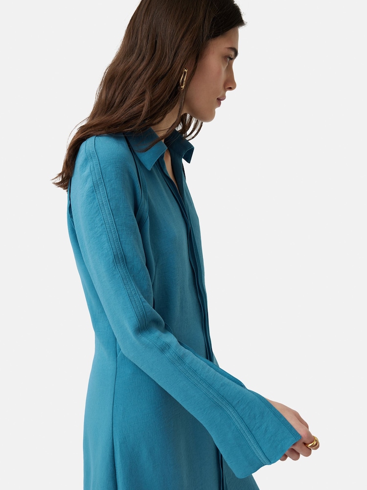 Jigsaw Japanese Crepe Shirt Dress - Image 2 of 6