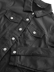 Black Coated Fuller Bust Black Coated Denim Jacket - Image 2 of 3