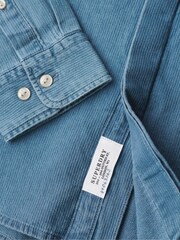 Superdry Blue Merchant Grandad Shirt - Image 5 of 6