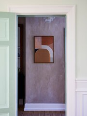 Paper Collective Brown Painted Shapes 01 Framed Wall Art Print in Dark Oak Frame - Image 3 of 4