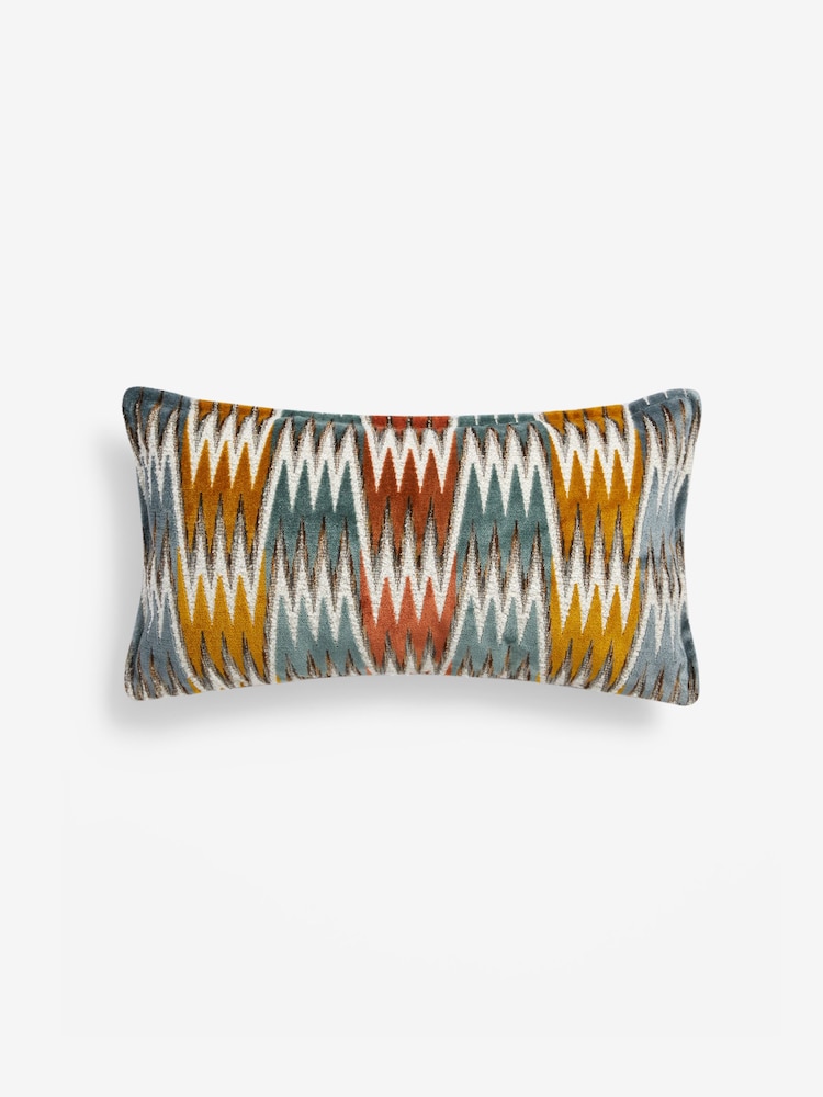 Blue Global Blue Zig Zag Cushion - Image 3 of 5