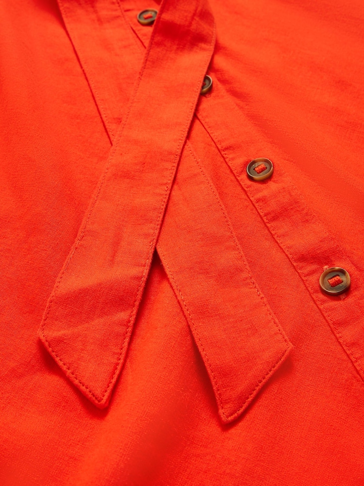 White Stuff Orange Beth Linen Blend Shirt Dress - Image 7 of 7 White Stuff Orange Beth Linen Blend Shirt Dress - Image 7 of 7