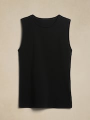 Banana Republic Black Refined Cotton Sleeveless Vest - Image 2 of 3