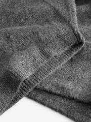 Charcoal Grey Collared Poncho - Image 7 of 7