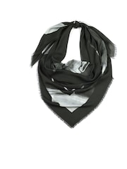 AllSaints Black Large Arches Ramskull Square 100% Cotton Scarf - Image 3 of 4