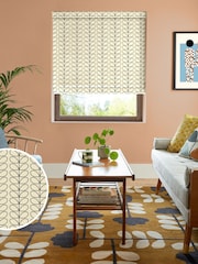 Orla Kiely Black Linear Stem Made to Measure 100% Cotton Roman Blind - Image 1 of 6