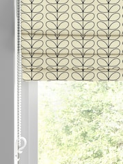 Orla Kiely Black Linear Stem Made to Measure 100% Cotton Roman Blind - Image 2 of 6
