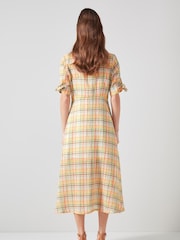 LK Bennett Saffron Gingham Seersucker Cotton Shirt Dress - Image 2 of 3