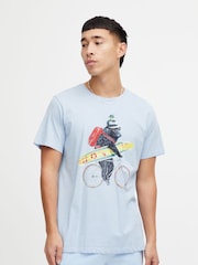 Blend Blue Printed Short Sleeve T-Shirt - Image 1 of 5