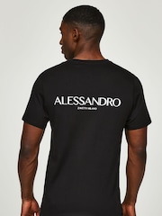 Alessandro Zavetti Fossano 100% Cotton Black T-Shirt - Image 3 of 6