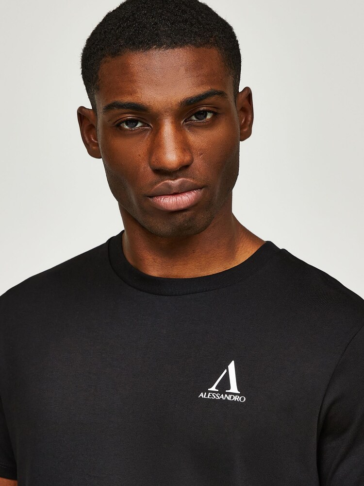 Alessandro Zavetti Fossano 100% Cotton Black T-Shirt - Image 5 of 6