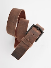 Brown Distressed Leather Belt - Image 3 of 4