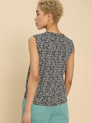 White Stuff Black Tulip Jersey Sleeveless Shirt - Image 2 of 7