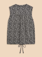 White Stuff Black Tulip Jersey Sleeveless Shirt - Image 7 of 7