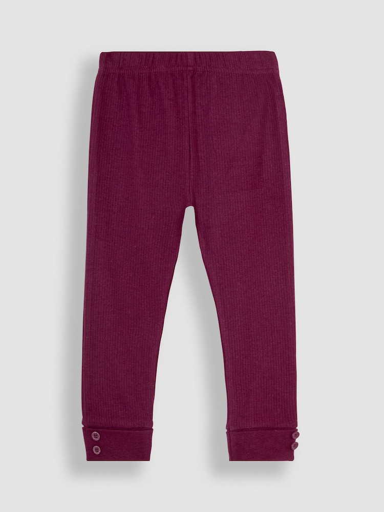 JoJo Maman Bébé Rose Pink 2-Pack Rib Leggings - Image 2 of 7