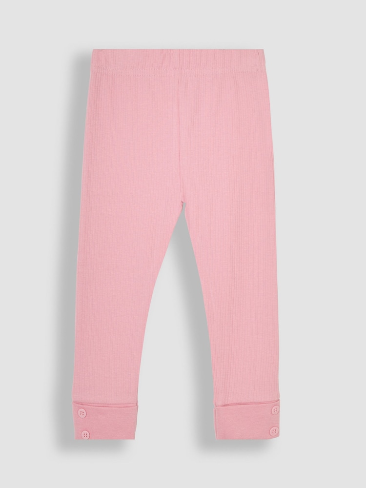 JoJo Maman Bébé Rose Pink 2-Pack Rib Leggings - Image 2 of 7