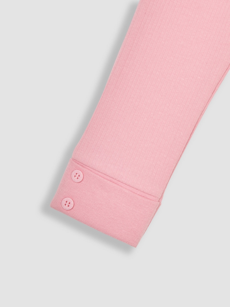 JoJo Maman Bébé Rose Pink 2-Pack Rib Leggings - Image 7 of 7