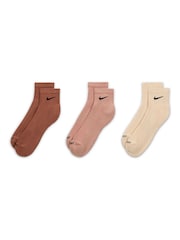 Nike Cream/Pink/Brown Everyday Plus Cushion Training No-Show Socks (3 Pairs) - Image 3 of 4
