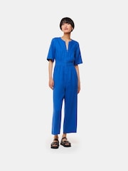 Whistles Blue Cosima Linen Jumpsuit - Image 1 of 5