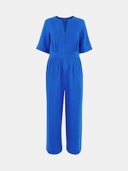 Whistles Blue Cosima Linen Jumpsuit - Image 5 of 5
