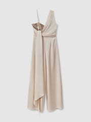 Halston Satin Sequin Wide Leg Jumpsuit - Image 2 of 6