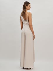 Halston Satin Sequin Wide Leg Jumpsuit - Image 5 of 6