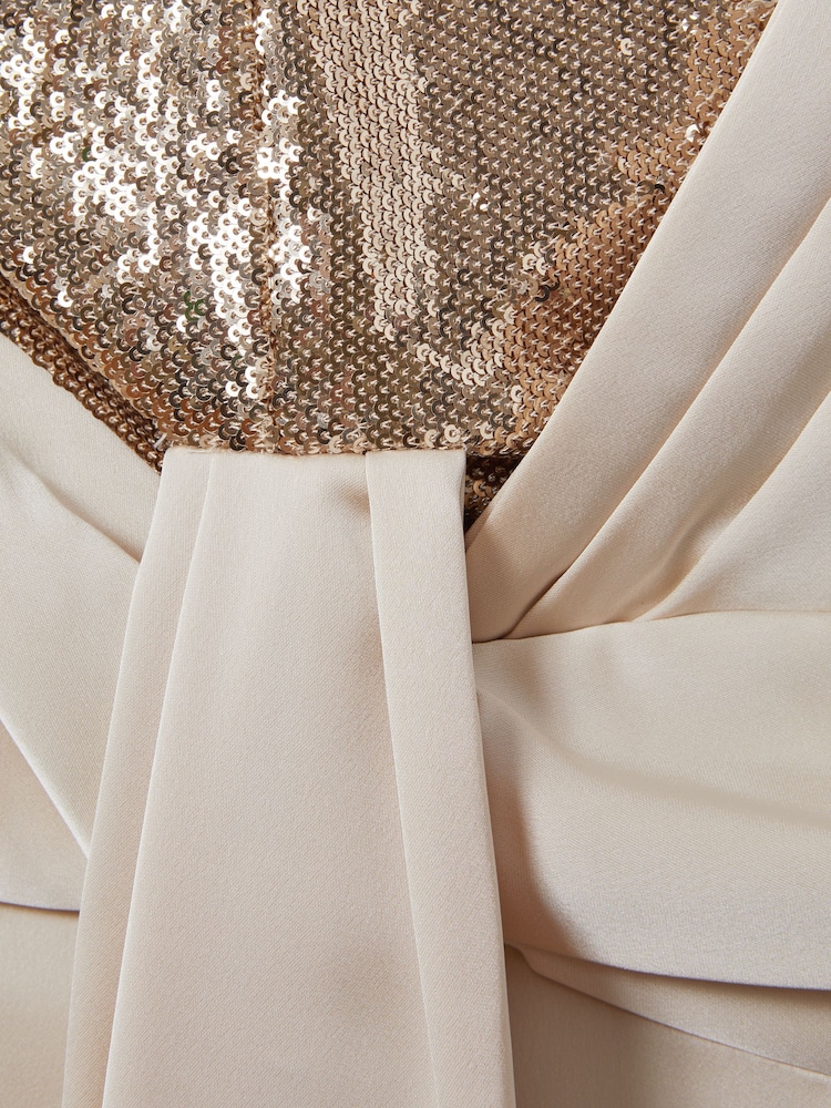 Halston Satin Sequin Wide Leg Jumpsuit - Image 6 of 6