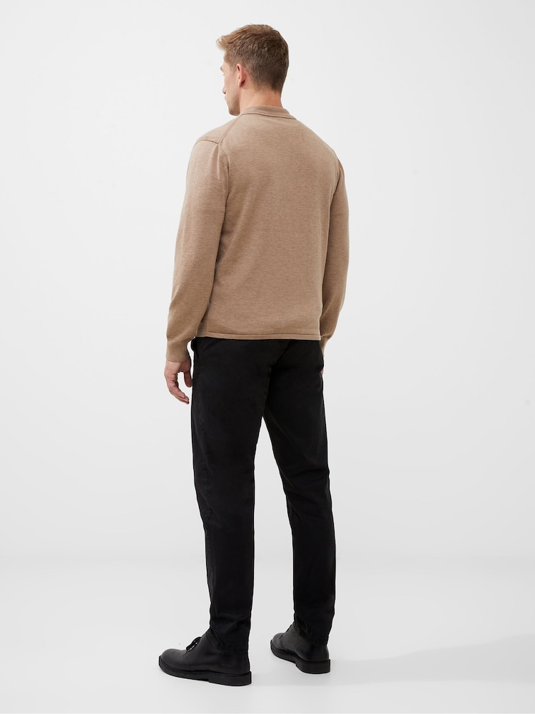 French Connection Natural Natural Milano Knitted Zip Up Jumper - Image 3 of 5