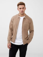 French Connection Natural Natural Milano Knitted Zip Up Jumper - Image 4 of 5