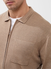 French Connection Natural Natural Milano Knitted Zip Up Jumper - Image 5 of 5