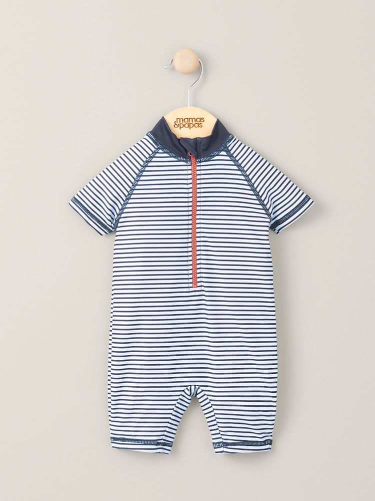 Mamas & Papas Langärmeliges, gestreiftes Sonnenschutz-Oberteil im Marine-Look - Bild 1 von 3 Mamas & Papas Langärmeliges, gestreiftes Sonnenschutz-Oberteil im Marine-Look - Bild 1 von 3