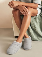 Grey Quilted Shoot Slippers - Image 1 of 8