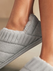 Grey Quilted Shoot Slippers - Image 2 of 8