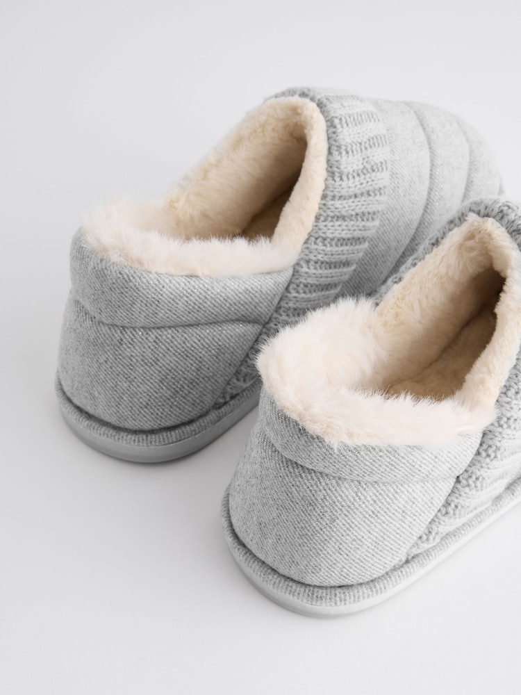 Grey Quilted Shoot Slippers - Image 5 of 8