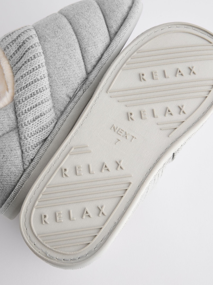 Grey Quilted Shoot Slippers - Image 8 of 8