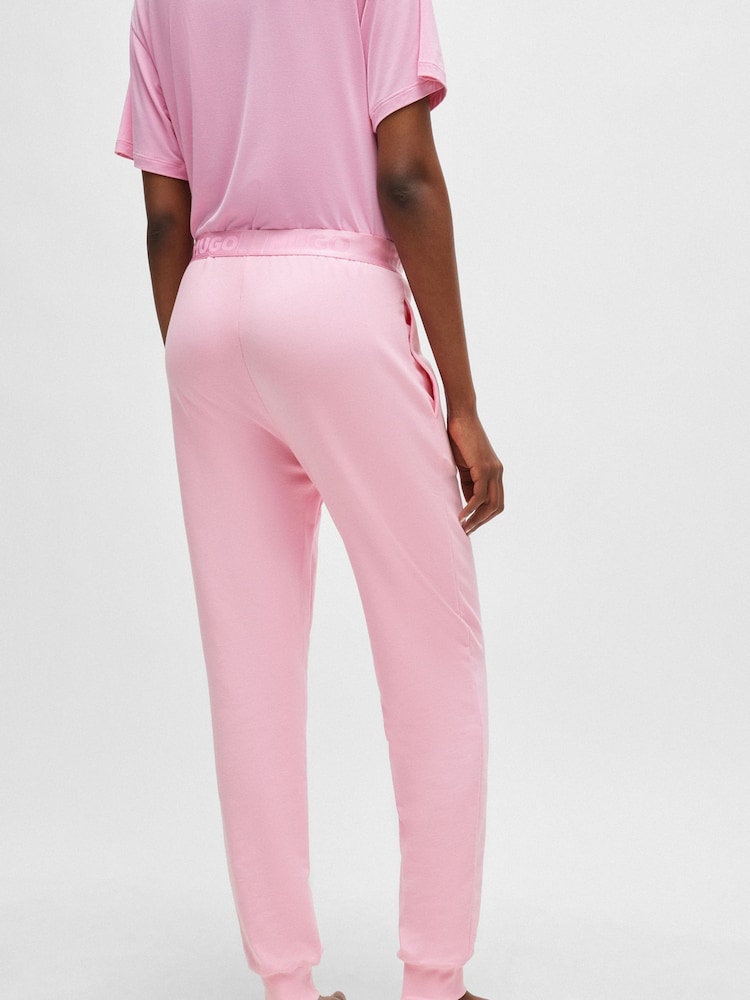 HUGO Pink Logo Waistband Cuffed Joggers - Image 2 of 5