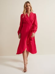 Phase Eight Pink Petite Philippa Wrap Dress - Image 1 of 6