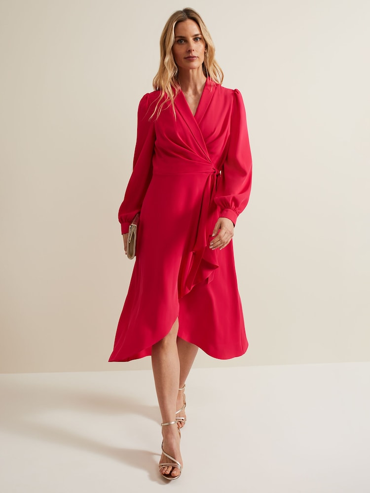 Phase Eight Pink Petite Philippa Wrap Dress - Image 1 of 6