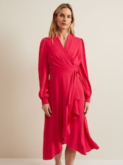 Phase Eight Pink Petite Philippa Wrap Dress - Image 3 of 6