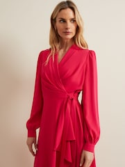Phase Eight Pink Petite Philippa Wrap Dress - Image 4 of 6
