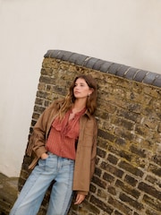 Taupe Brown Faux Suede Tassel Fringe Jacket - Image 2 of 8