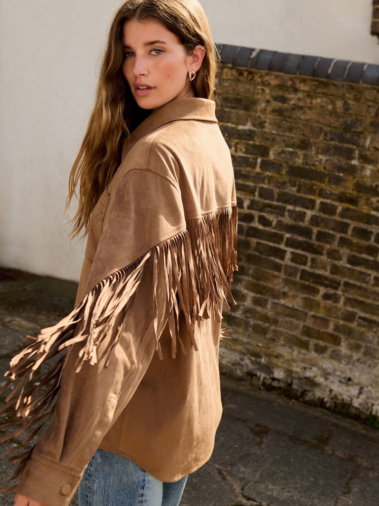 Faux Suede Suede Tassel Jacket Cream Faux Suede Tassel Jacket Jayley