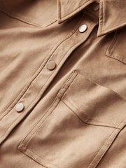 Taupe Brown Faux Suede Tassel Fringe Jacket - Image 8 of 8