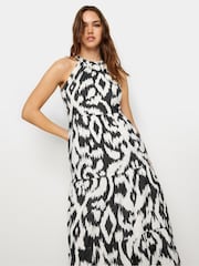 Long Tall Sally Black Abstract Halter Neck Midaxi Dress - Image 1 of 6