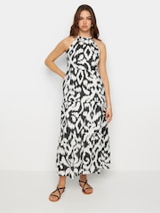 Long Tall Sally Black Abstract Halter Neck Midaxi Dress - Image 2 of 6